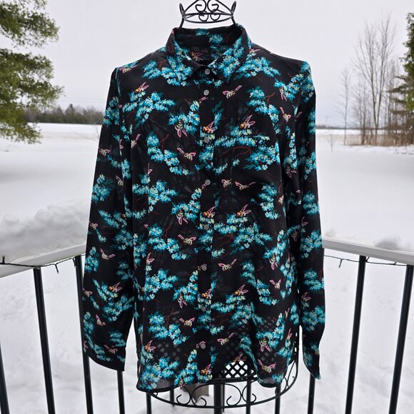 J Crew Blouse, size 14, floral with bees. EUC - Picture 5 of 11